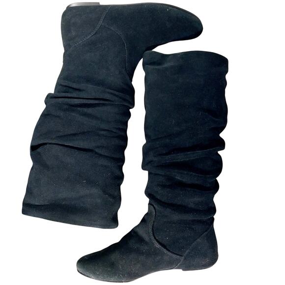 STEVE MADDEN! NO HEEL BLACK GENUINE SUEDE LEATHER SLOUCHY BOHO BOOTS! SZ 6M - Picture 8 of 11